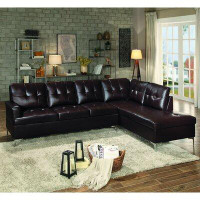 Ivy Bronx Spuyten 109" Wide Faux Leather Right Hand Facing Sofa & Chaise