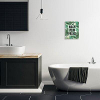 Willa Arlo™ Interiors Wash Your Palms Bathroom Phrase Green Plant Leaves