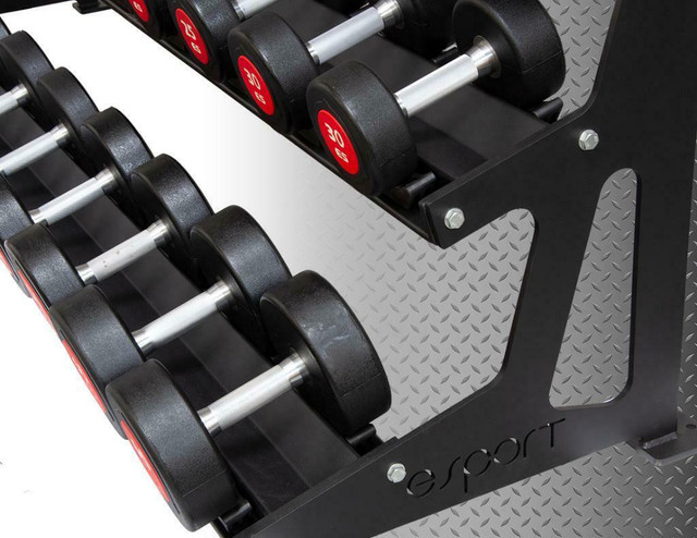 FREE SHIPPING CODE IS eSPORT (NEW eSPORT 15 PAIRS DUMBBELL RACK WITH 15 PAIRS OF COMMERCIAL UROTHEN DUMBBELLS in Exercise Equipment - Image 3