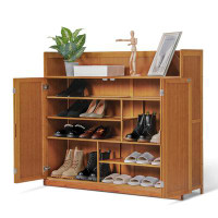 Bring Home Furniture 6-Tier Entryway Shoe Cabinet With Folding Down Door-39.4" H x 46.1" W x 13" D