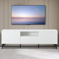Latitude Run® Modern TV Cabinet with Drawer and Open Shelf for Living Room