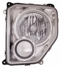 Head Lamp Driver Side Jeep Liberty 2008-2012 Chrome Bezel Without Fog Lamp Round Bulb Shield High Quality , CH2502234