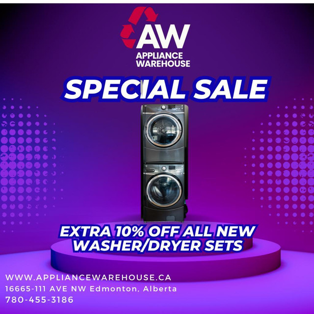 EXTRA 10% OFF SALE ON WASHER DRYER STACKABLE SETS! NEW UNBOXED/ NEW SCRATCH AND DENT/REFRUBISHED in Washers & Dryers in Edmonton