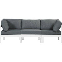 Ebern Designs Mabuchi 90" Wide Outdoor Patio Sofa with Cushions