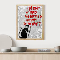 SIGNLEADER Banksy out of Bed Rat - Single Picture Frame Print