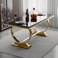 Mercer41 Black And Gold Dining Room Table