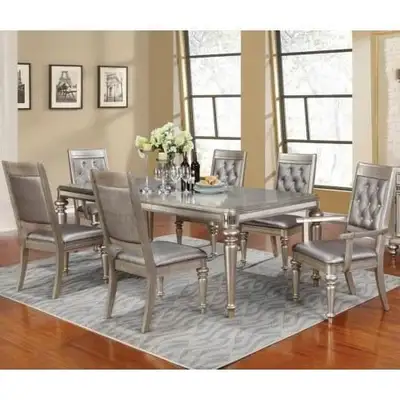 Coaster 106471 Danette Glamorous Rectangular Dining Table 5 or 7 Piece Set with Leaf