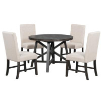 August Grove Round Dining Table Set Round Kitchen Table Set Round Dining Set Round Table and Chairs