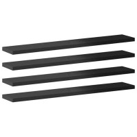 Ebern Designs Bookshelf Boards 8 Pcs High Gloss Black 23.6"X3.9"X0.6" Engineered Wood