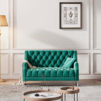 House of Hampton 55.5" Modern Sofa Dutch Plush Upholstered Sofa With Metal Legs, Button Tufted Back 2