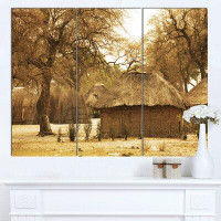 Design Art 'Beautiful Rural African Huts' 3 Piece Photographic Print on Wrapped Canvas Set