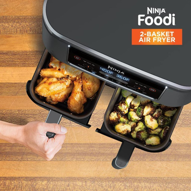 Ninja Foodi 6-in-1 8-qt. (7.6L) 2-Basket Air Fryer DualZone Technology, Match Cook & Smart Finish to Roast, Broil in Other - Image 3