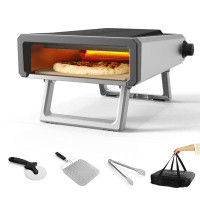 INFOOD Steel Built-In Propane Pizza Oven in Grey