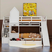 Harriet Bee Heilly Kids Twin Over Twin Bunk Bed with Drawers