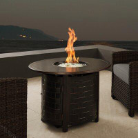 Red Barrel Studio Astere 24.5'' H x 32'' W Aluminum Propane Outdoor Fire Pit with Lid