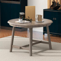 Gracie Oaks Wood Dining Table Round Extendable Dining Table for Dining Room (Natural Wood Wash)