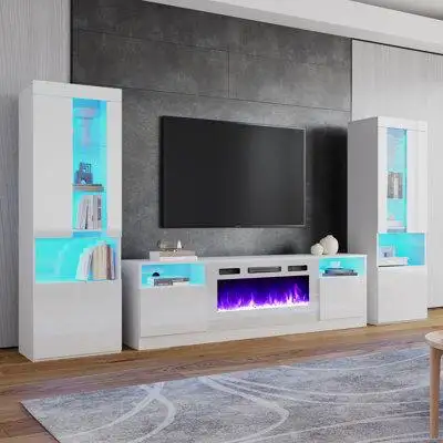 Wade Logan Brookelynn Entertainment Centre for TVs up to 88" with Electric Fireplace Included