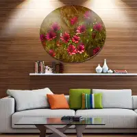 Made in Canada - Design Art 'Spring Garden with Little Red Flowers' Graphic Art Print on Metal