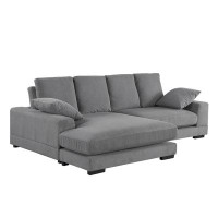 Latitude Run® Daisy Jumbo Size 106 W x 70 L with 53 W Chaise Convertible Sectional Sofa Couch with L-Shaped Design