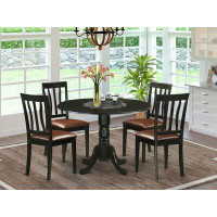 Darby Home Co Bergman 4 - Person Drop Leaf Rubberwood Solid Wood Dining Set