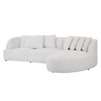 Hokku Designs Chic Boucle Sofa: Modular Sectional Couch For Living Room Or Apartment Lounge, Versatile Free Combination