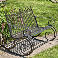 Ophelia & Co. Dominy Metal Outdoor Rocking Bench