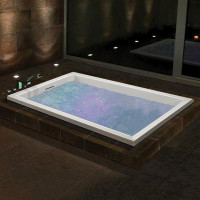 MTI Baths Andrea® 60" x 36" Undermount Whirlpool Acrylic Bathtub with Integrated Seat