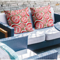 Bay Isle Home™ Pomme Pomegranate Indoor/Outdoor Square Pillow