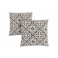 Red Barrel Studio Pillows, Set Of 2, 18 X 18 Square, Insert Included, Accent, Sofa, Couch, Bedroom, Polyester, Orange