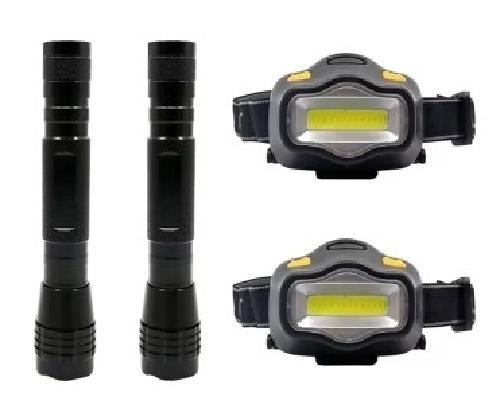 EVERGEAR  LED Flashlights and Headlamps Combo - 100 Lumens - 4 Piece Combo - Black in General Electronics