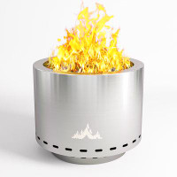 Symple Stuff Ekbote 19.7'' H x 19.5'' W Stainless Steel Smokeless Wood Burning Outdoor Fire Pit