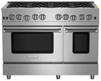 BlueStar RCS48SBV2 48 Inch Professional Gas Range with 8 Sealed Burners, extra large capacity Convection Oven Stainless