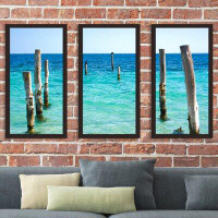 Made in Canada - Picture Perfect International "Turquoise Waters" - 3 Piece Picture Frame Photograph Print Set on Plasti