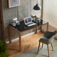 Latitude Run® Contemporary Glass Top Office Desk