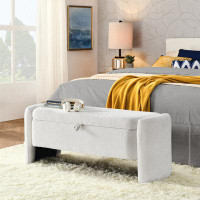 Latitude Run® Friedhold Chenille Upholstered Storage Bench