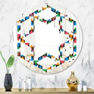 East Urban Home Ornamental Design II Hexagon Star Modern & Contemporary Frameless Wall Mirror