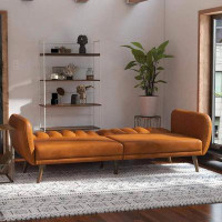 Mercer41 Futon, Convertible Sofa & Couch, Faux Leather Sofas, Width: 81.5",Depth: 34.5",Height: 31.5"