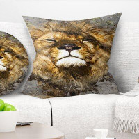 East Urban Home Animal Lion Head with Textures Pillow
