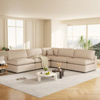 Wade Logan 5- Piece Upholstered Sofa Sectional