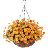 Primrue Artificial Fake Hanging Plants Flowers Basket