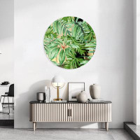 UniQstiQ Jungle Green Leaves Mirrored Acrylic Circles