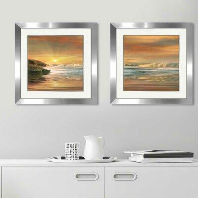 Highland Dunes 'Sundown' 2 Piece Framed Acrylic Painting Print Set in Arts & Collectibles