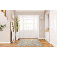 Bay Isle Home™ WATERCOLOR FERN REPEAT DENIM Indoor Floor Mat By Bay Isle Home™