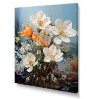 Red Barrel Studio Oterra White Orange Graceful Snowdrops Flowers III