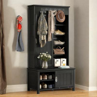 Wildon Home® Aldwyn Multifunctional Hall Tree Hallway Shoe Cabinet with Bench Mudroom Coat Storage