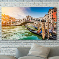 Made in Canada - Picture Perfect International 'Rialto Bridge at Sunset in Venice' Photographic Print on Wrapped Canvas