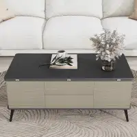 Latitude Run® Lift Top Coffee Table Set with Storage Convertible Dining Table with Ottomans