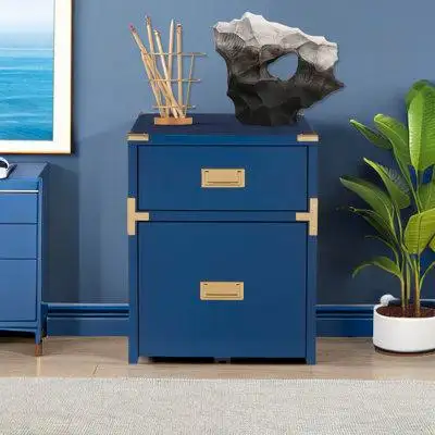 Latitude Run® 2 Drawer vertical file cabinet, Blue