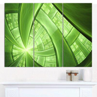 Design Art 'Green Fractal Exotic Plant Stems' Graphic Art Print Multi-Piece Image on Canvas