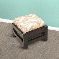 Latitude Run® Handmade 100% Mango Wood (With Cushion) Light Walnut Colour Rectangular Shaped Indoor Stool